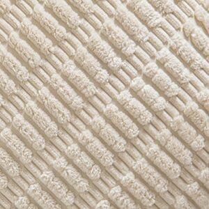 MIULEE Corduroy Decorative Throw Pillow Covers 18x18 Cream White 18" x 18" (Pack of 2) - Image 3