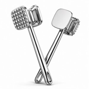 Meat Tenderizer Hammer with Comfortable-Grip Handle, Dual-side Mallet for Kitchen